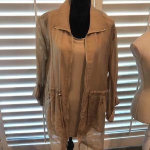 Chico’s Travelers jacket and tank top set. Jacket has drawstring & two pockets